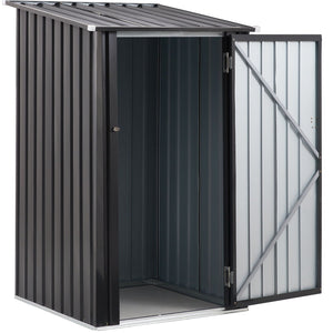 Outdoor Steel Storage Shed with Lockable Door - Black