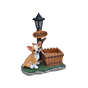 Sitting Chihuahua Dog Planter Statue