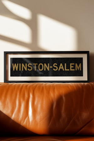 Framed Winston Salem Black & Gold Bus Scroll