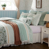 9 Piece Cotton Percale Comforter Set Aqua