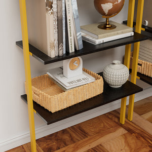 5-Tier Bookshelf Solid Wood Ladder Shelf