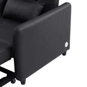 Convertible Sleeper Sofa Bed With 3 USB Ports