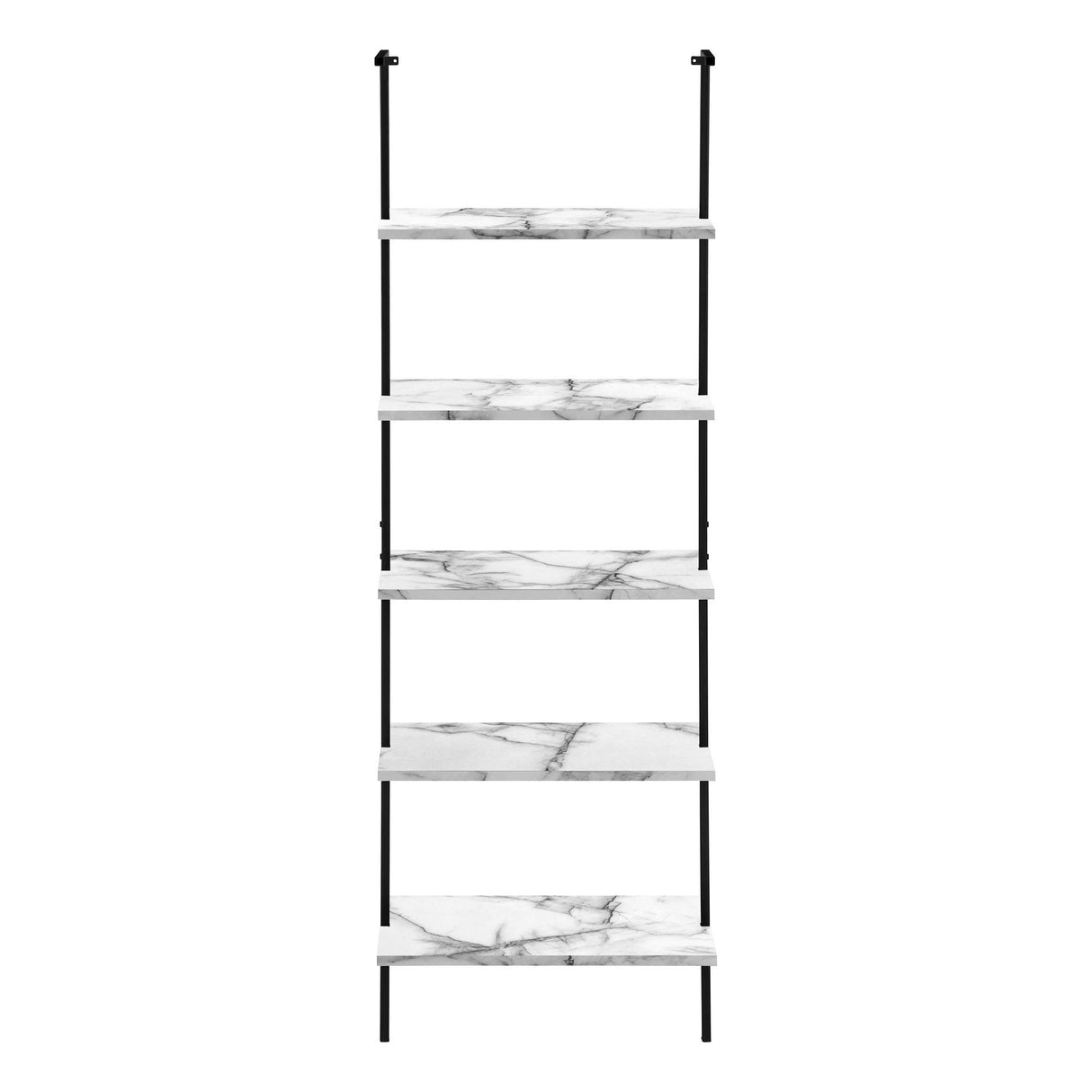Bookshelf, Bookcase, Etagere, Ladder, 5 Tier, For Office, Marble Look Contemporary & Modern