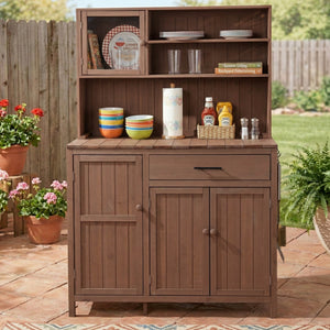 TOPAMX Potting Bench with Hutch, Solid Fir Wood Garden Workstation