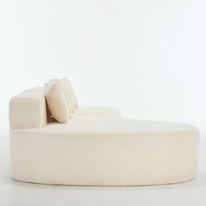 110.2'' Curved Sectional Sofa with 5 Pillows - Ivory