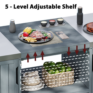 K&K 66.5" Outdoor Kitchen Island for Big Green Egg Grills