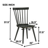 Modern Farmhouse Spindle Back Dining Chairs, Set of 2