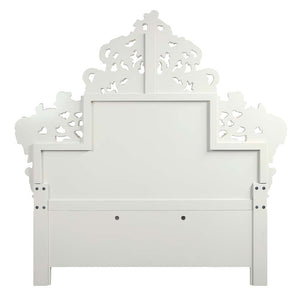 Vanaheim - Eastern King Bed - Beige Synthetic Leather & Antique White