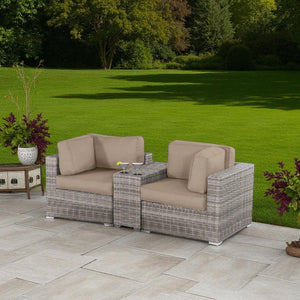 Handcrafted Outdoor Loveseat With Wicker Seating