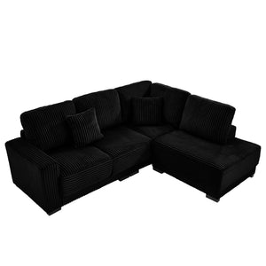 93" Sectional Sofa Couch with Reversible Chaise Lounge