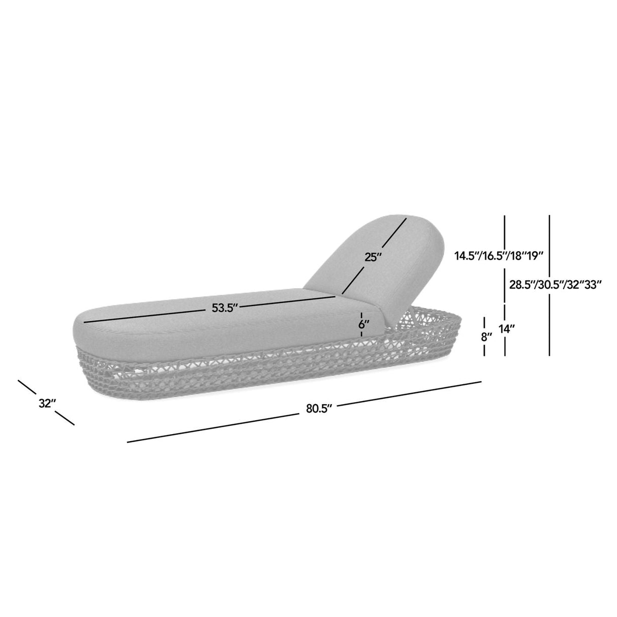 Willow - Sunbrella Upholstered Patio Lounger