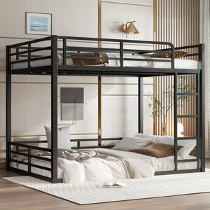 Metal Bunk Bed, Full XL Over Full XL Frame