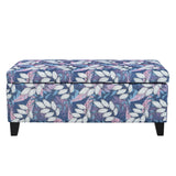 Luxury Storage Ottoman with Floral Patterned Fabric