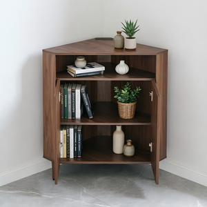Modern Narrow Wooden Corner Storage Cabinet
