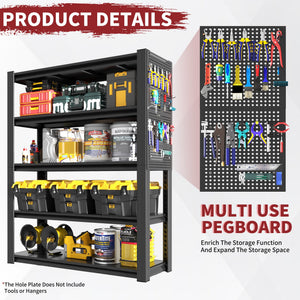 78"H 5-Tier Adjustable Heavy-Duty Storage Shelving Unit