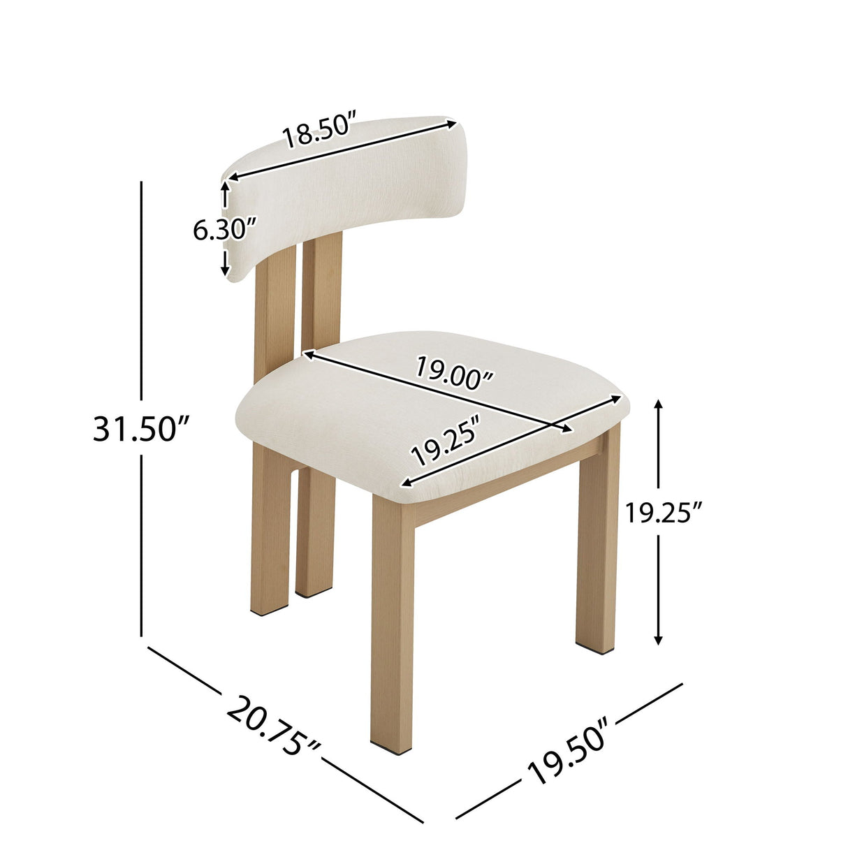 7 Piece Dining Set With Upholstered Armless Chairs And Table