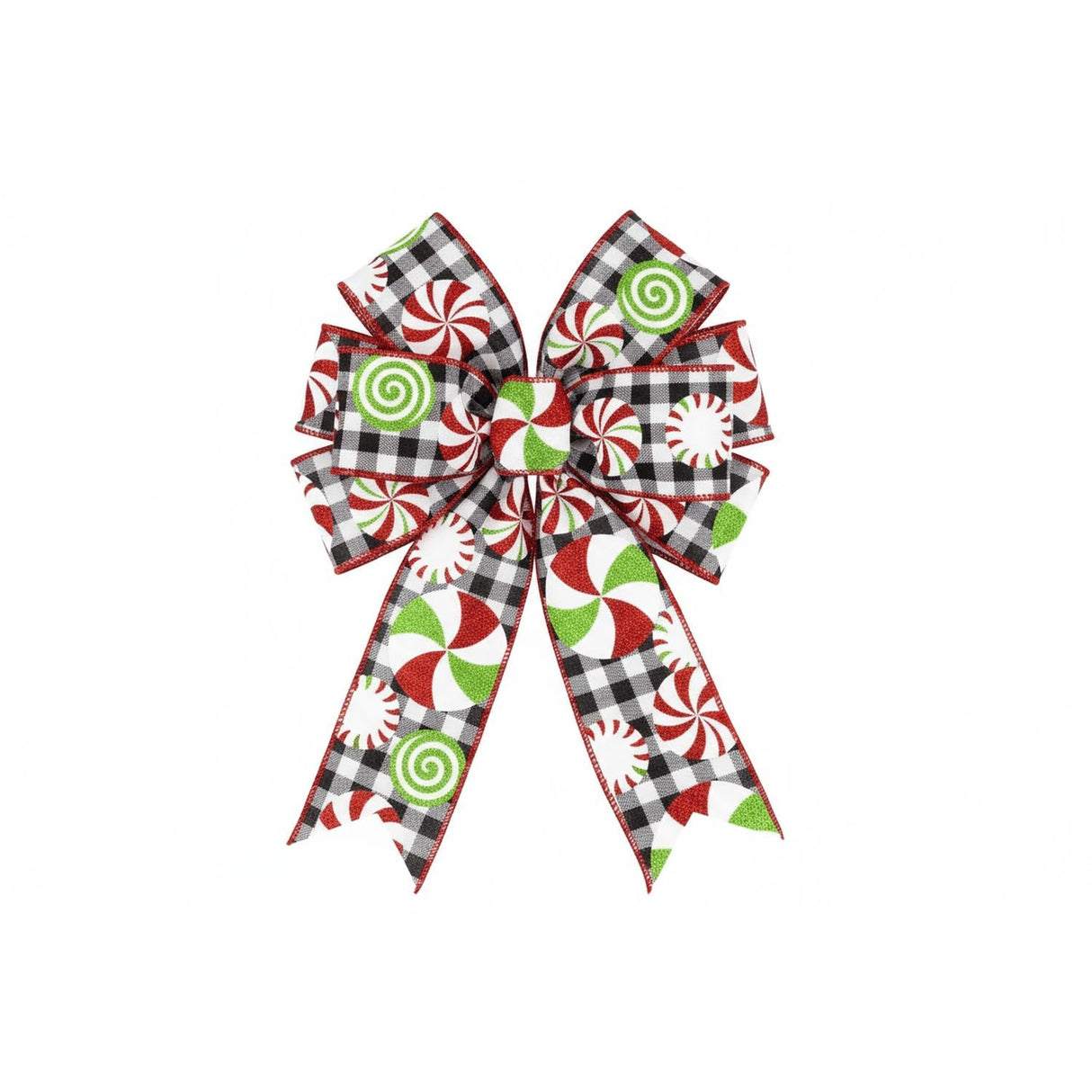2.5" Bold Peppermint Gingham Ribbon: Black/White (10 Yards)