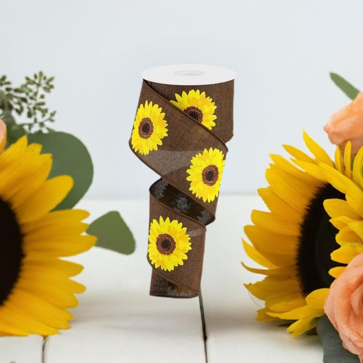 2.5" Bold Sunflower Ribbon: Dark Brown (10 Yards)