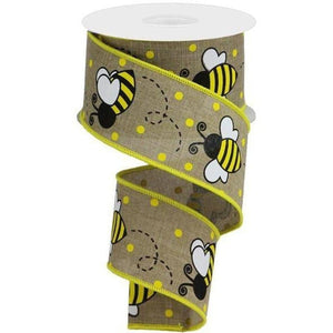 2.5" Bumblebee Royal Ribbon: Light Beige (10 Yards)