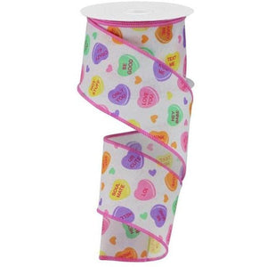 2.5" Conversation Hearts Ribbon: Royal Canvas (10 Yards)