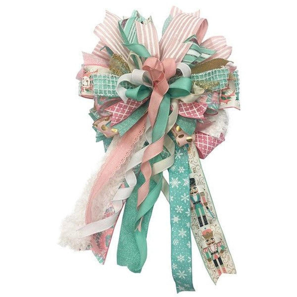 2.5" Diagonal Weave Fabric Ribbon: Mint Green (10 Yards)