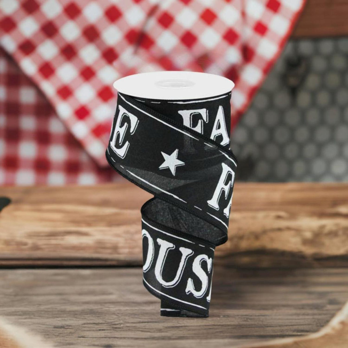 2.5" Farmhouse Royal Ribbon: Black (10 Yards)