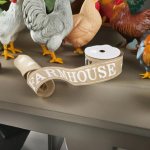 2.5" Farmhouse Royal Ribbon: Natural (10 Yards)