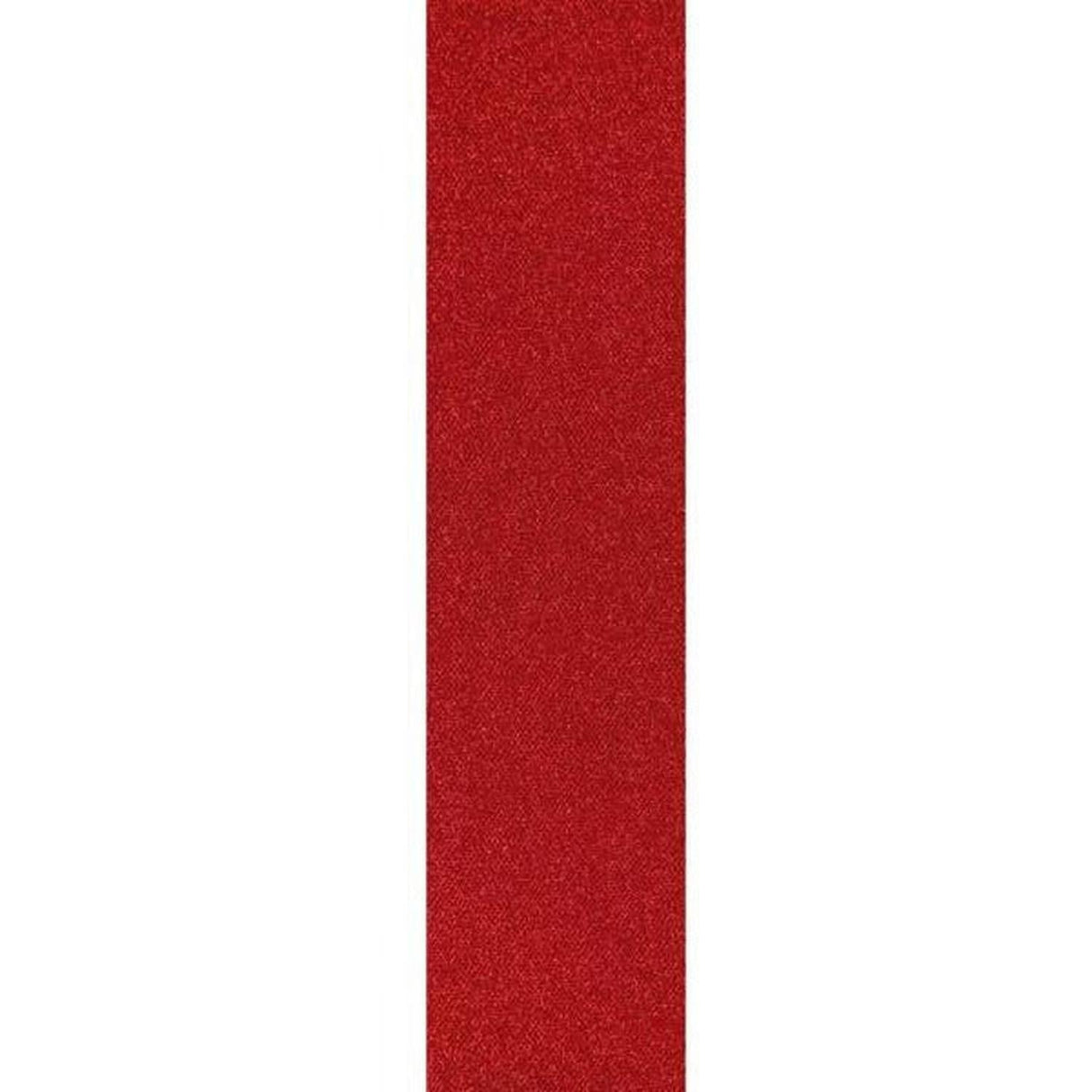 2.5" Fine Glitter On Royal Ribbon: Red (10 Yards)