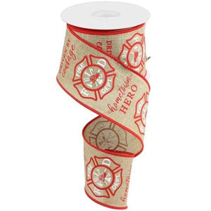 2.5" Firefighter Badge Ribbon: Light Beige (10 Yards)