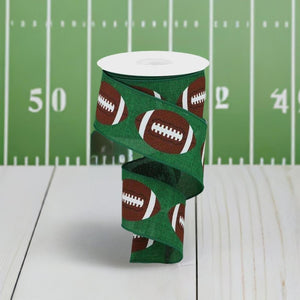 2.5" Football Ribbon: Emerald Green (10 Yards)