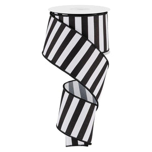 2.5" Medium Horizontal Stripe Ribbon: Black (10 Yard)