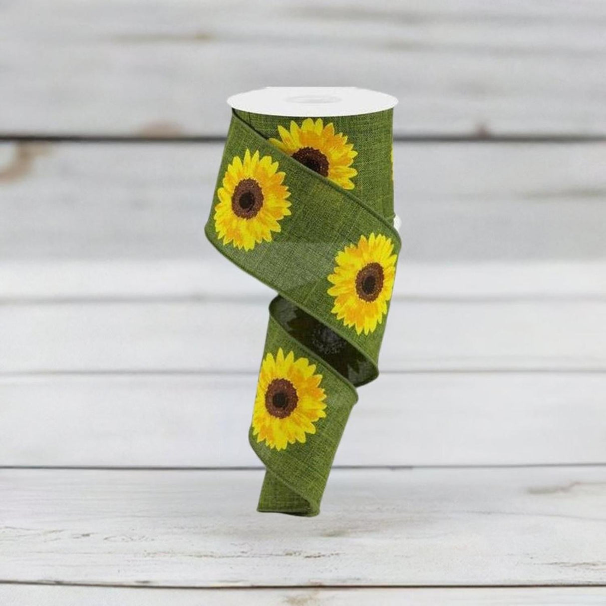 2.5" Moss Green Sunflower Ribbon