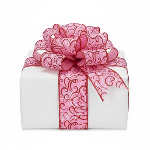 2.5" Multi Swirls Glitter Ribbon: Pink/Red (10 Yard)