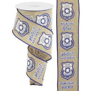 2.5" Police Badge Ribbon: Light Beige  (10 Yards)