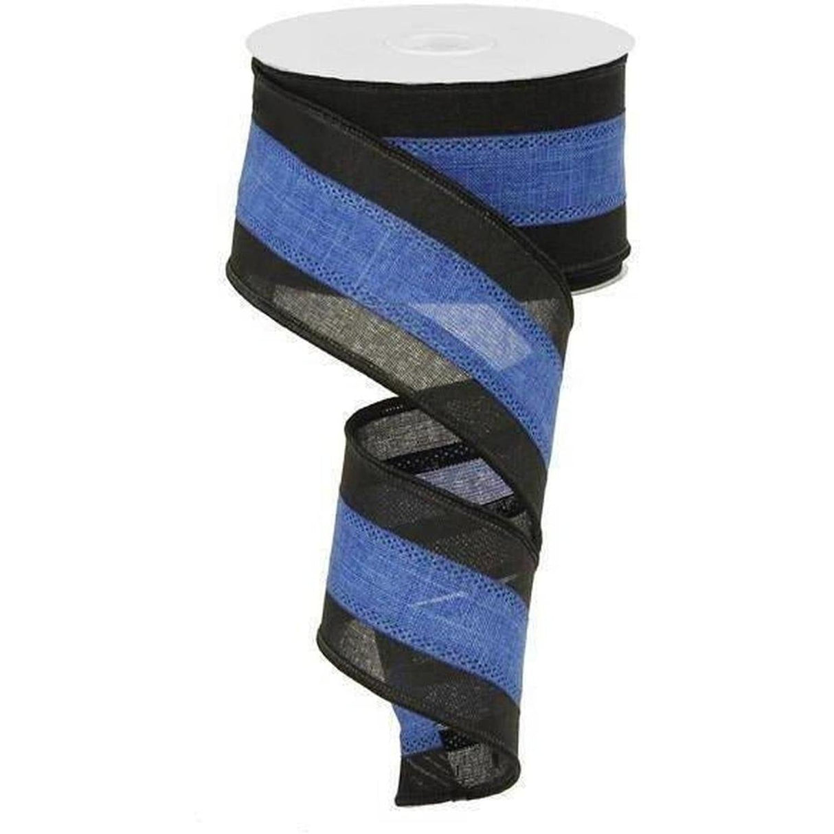 2.5" Police Support Ribbon: Black & Blue (10 Yards)