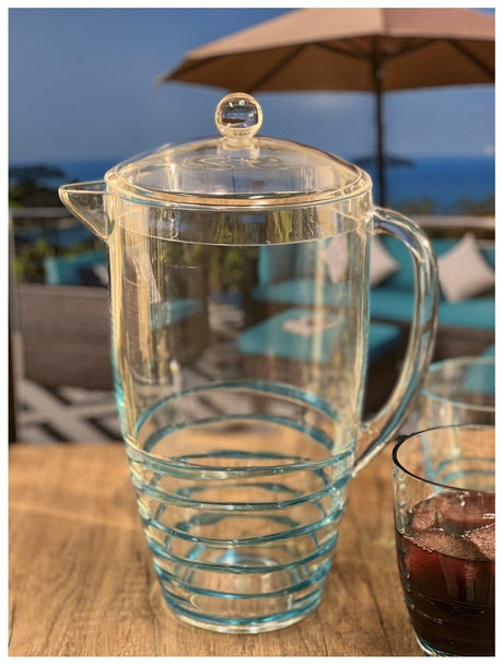 2.5-Quarts-Water-Pitcher-with-Lid,-Swirl-Unbreakable-Plastic-Pitcher,-Drink-Pitcher,-Juice-Pitcher-with-Spout-BPA-Free-Pitchers