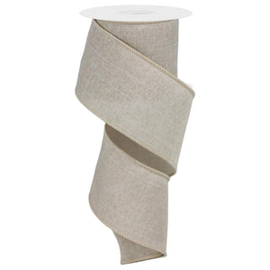 2.5" Royal Burlap Ribbon: Buff (10 Yard)