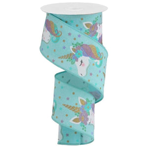 2.5" Unicorn Royal Ribbon: Ice Blue (10 Yards)