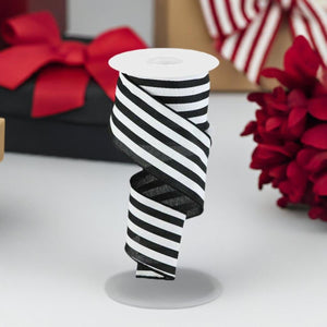 2.5" Vertical Stripe Ribbon: Black (10 Yard)