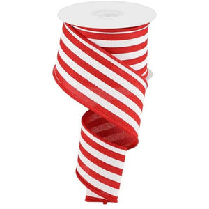 2.5" Vertical Stripe Ribbon: Red (10 Yards)
