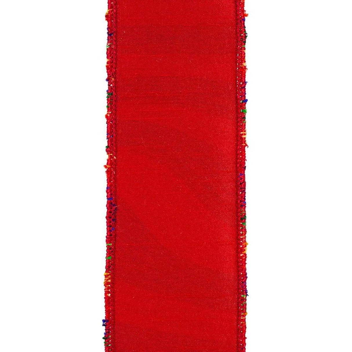2.5" Waves Embroidery Dupioni Backed Ribbon: Rainbow (5 Yards)
