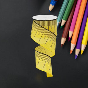 2.5" Yellow Ruler Royal Ribbon: Sun Yellow (10 Yards)