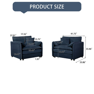 Modern Oversized Accent Chair, Comfy Single Sofa With Large Seat (Set of 2)