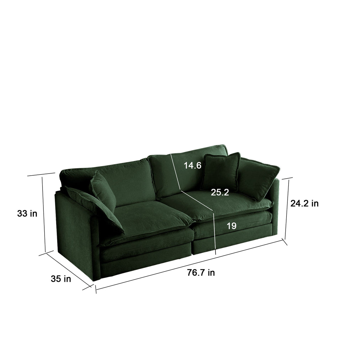 Modern Fabric Loveseat Sofa Couch for Living Room