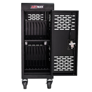 16 Bay Mobile School Charging Cart Station For book, Tablet And Laptop Computer With Power Strip Included