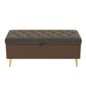 Modern Tufted Storage Ottoman Bench with Metal Legs - Bouclé Fabric