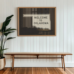 Welcome To Oklahoma Vintage Road Sign Art Print