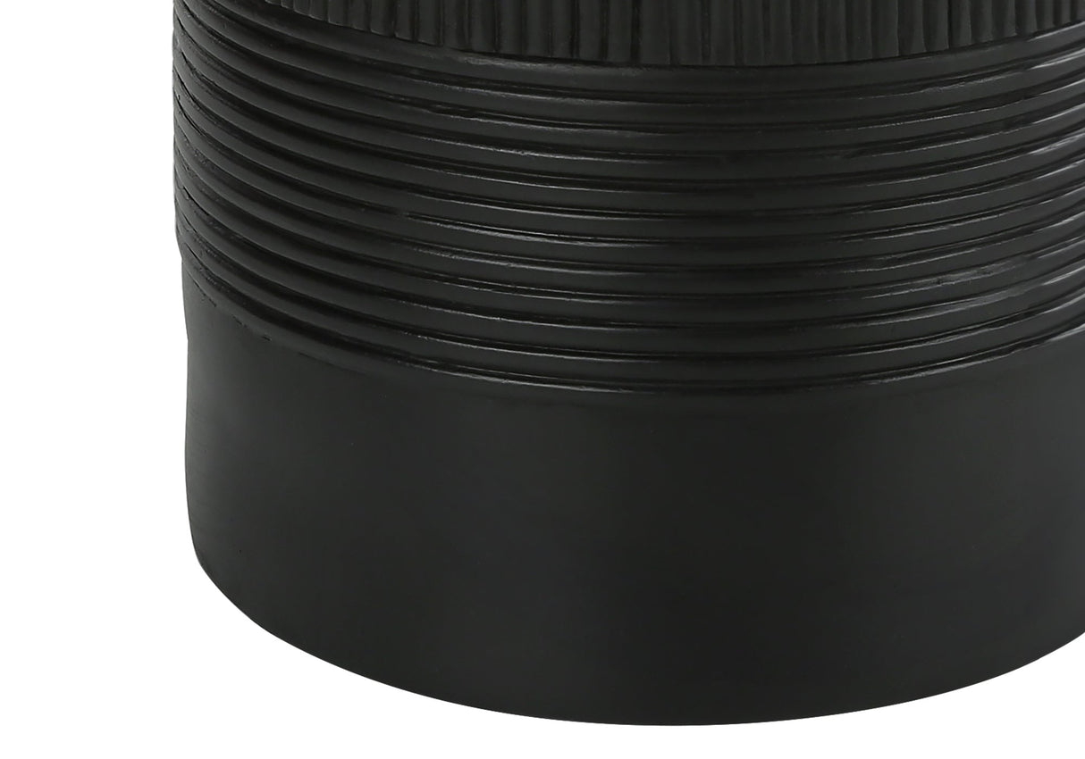 Contemporary Black Resin Table Lamp with Ivory Shade, 24 inches High