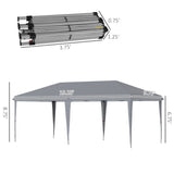 Outsunny 10' x 20' Pop Up Canopy TentHeavy Duty Steel FrameGray