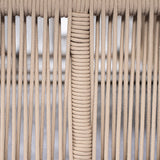 Beige and White Adjustable Sunlounge with Woven Rope Base